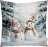 Povlak na polštářek DARRÉ Dekorační povlak na polštářek 40 x 40 cm, vánoční sněhuláci 2