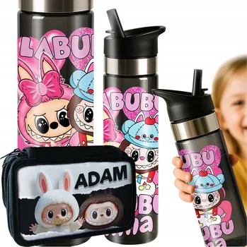 Láhev ŠKOLNÍ PENÁL S VYBAVENÍM LÁHEV NA VODU LAHEV NA PITÍ Z TRITANOVÉHO LABUBU PANENKA