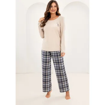 Dámská móda DÁMSKÉ PYŽAMO 743 J/25 béžová XL