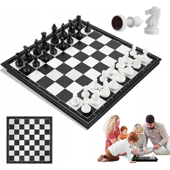 ostatní stavebnice MAGNETICKÉ ŠACHY S 32 FIGURKAMI SKLÁDACÍ PRO DĚTI I DOSPĚLÉ 25X25 cm