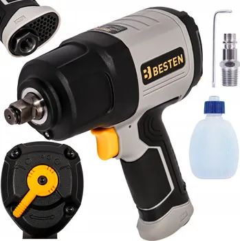 Pneumatický rázový utahovák 1650 Nm 1/2" na kola, silný, nízkotlaký