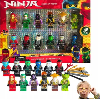 Figurka Figurky stavebnice nindžů 12 ks + doplňky meče hračka minifigurky dárek