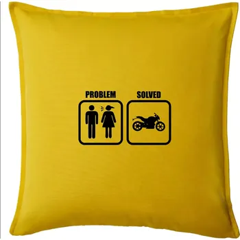 Polštář Problém silniční motorka - Polštář 50x50 - 50x50 - Pouze potah ( Žlutá )