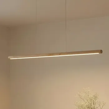 Lucande LED závěsné světlo Maruta, dřevo, paprsek, 120 cm, 3000K - Stropní držák - délka 42 cm, šířka 7 cm, výška 3 cm světlé dřevo 1 x 16 W LED - Doprava zdarma