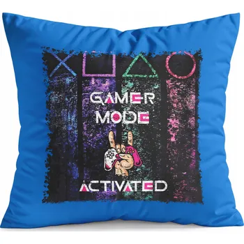 Polštář POLŠTÁŘ MODRÝ DÁREK - GAMER GAMEPAD GAMBLING HRY