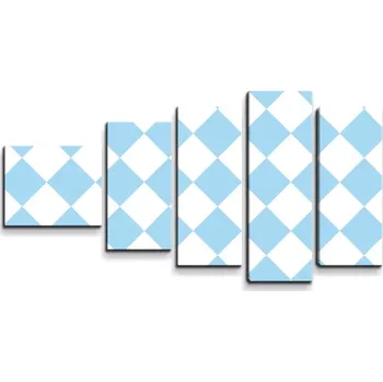 Obraz Sablio Obraz - 5-dílný Bílomodré kosočtverce - 100x60 cm