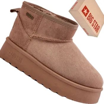 Dámská zimní obuv NÍZKÉ ZATEPLENÉ SNĚHULE NA PLATFORMĚ BIG STAR OO274A100 BÉŽOVÉ 41