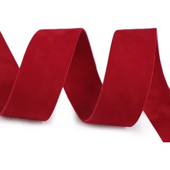Stuha Semišová stuha velvet oboustranná šíře 25 mm Varianta: 08 červená, Balení: 1 m