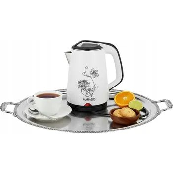 Rychlovarná konvice RYCHLOVARNÁ KONVICE MARADO S KVĚTINAMI 1,7L 1500W MA-2353 BÍLÁ