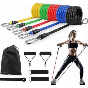 SADA 5 FITNESS GUM PRO CVIČENÍ, POSILOVACÍ GUMY WORKOUT BANDS - VYSOKÁ KVALITA