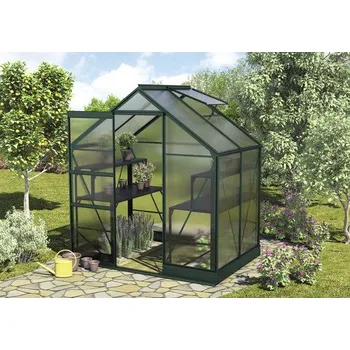 Skleník Skleník Vitavia Apollo 2500 polykarbonát 4 mm 195 x 137 cm zelený vč. základového rámu