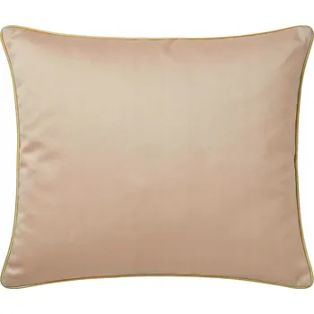 Povlečení POVLEČENÍ NA POLŠTÁŘ BAVLNA SATÉN QUEEN BÉŽOVÉ SE ZLATÝM DEKORATIVNÍM LEMEM 50x60 cm