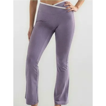 Dámské legíny Sinsay - Legíny flare s kontrastním lemem - fialová - 713HA-44X - 713HA-44X-L