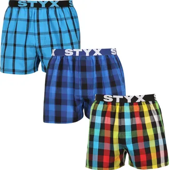 Trenýrky 3PACK pánské trenky Styx sportovní guma vícebarevné (3B010106) L Možnost vrácení zboží ZDARMA do 120 dnů!