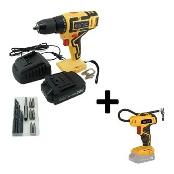 AKU GANG AE2V20A-SAD2 AKU sada - vrtačka + kompresor 20 V, 2,0 Ah