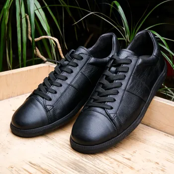 Pánské tenisky Botas Baťasky 2025 Black - Pánské kožené tenisky / botasky černé | česká výroba ze Zlína 42 EU