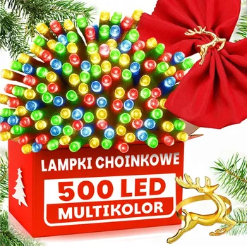 Vánoce STYLOVÉ VÁNOČNÍ OSVĚTLENÍ NA STROMEČEK 500 LED MULTIKOLOR VNITŘNÍ/VENKOVNÍ VÁNOČNÍ +