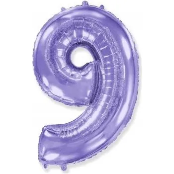 Balónek Fóliový balónek Velká Číslice Fialová Liliová 9 / 40" - 102 cm Flexmetal PACK