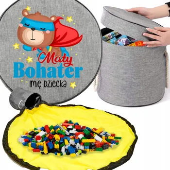 Úložný box Koš na hračky, kostky s podložkou, prostorný, jako Dárek pro dítě | Malý Hrdina