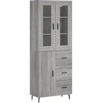 Organizace kuchyně vidaXL Skříň highboard 69,5 x 34 x 180 cm kompozitní dřevo [3198482] Barva: šedá sonoma