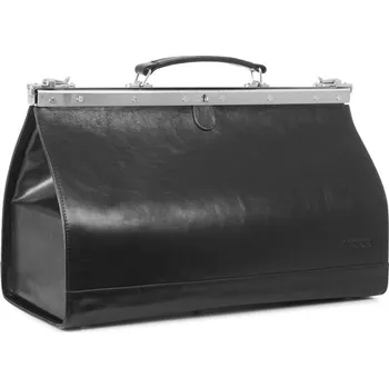Kabelka VOOC Velká kožená lékařská prémiová brašna 45cm; černá