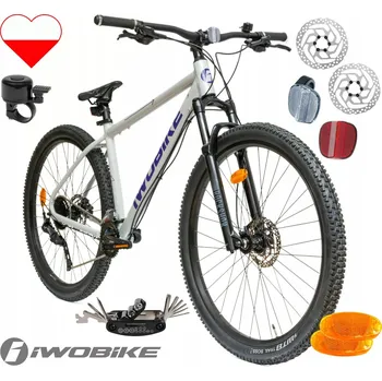 Jízdní kolo Horské kolo MTB IWOBIKE Vector, rám 18,5 palce, kola 29", bílé