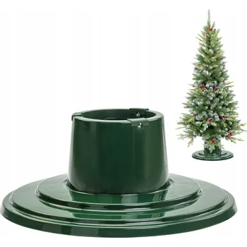 Stojánek na vánoční stromek Stojan na vánoční stromek kulatý zelený stabilní základna 3 vyrovnávací šrouby