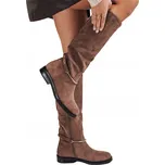 DStreet dámské kozačky po kolena s plochým podpatkem, velikost 38