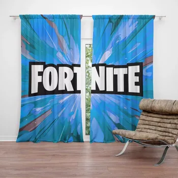 Závěs Sablio Závěs FORTNITE modrá: 2ks 140x250cm
