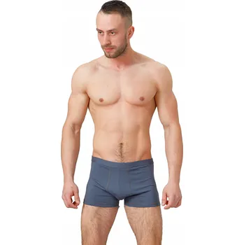 Pánské oblečení Hladké bavlněné boxerky HOTBERG [šedé] - Vyrobeno v polské, velikost L