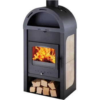 Krbová kamna HANKO, černá, dlažba béžová