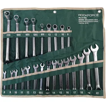 Klíč Očkoplochý zahnutý klíč – sada klíčů 24 ks Rockforce