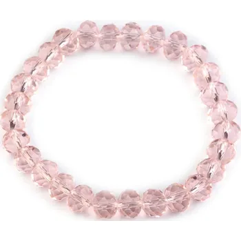 Náramek Náramek pružný z broušených korálků, malé, 12 (13) růžová nejsv.