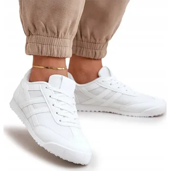 Dámské tenisky NÍZKÉ TENISKY BOTASKY ŠNĚROVACÍ EKO KŮŽE SÍŤOVINA BÍLÉ 38