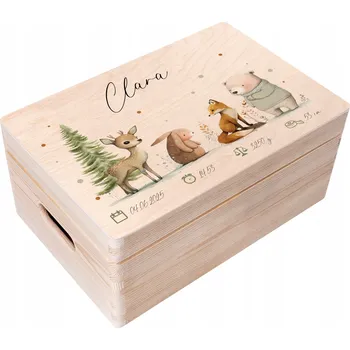 Obraz Krabička vzpomínek na narození dárek křest metrička tisk UV 30x20x14 cm