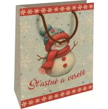 Dárková taška Dárková taška střední kraft sněhulák