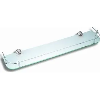 Drátěná police polička zaoblená se zábradlím čiré sklo/chrom 6353.0