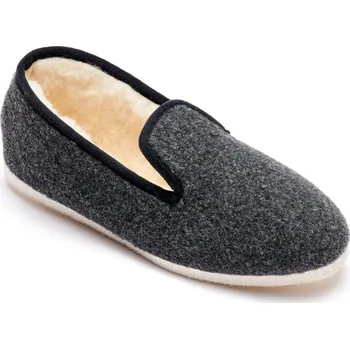 Dámská obuv Jednobarevné bačkory s vlněnou podšívkou a tichým došlapem antracitová 46