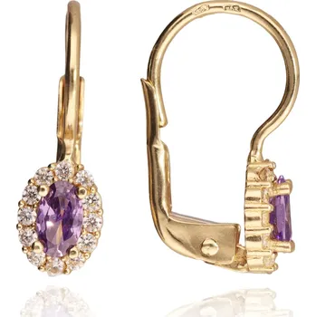 Náušnice Olivie Náušnice ze žlutého zlata AMETYST Au 585/1000 au 585; ≤1,90 g.