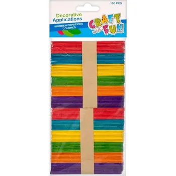 Dřevěná hračka Dekorativní tyčinky Craft with Fun dřevěné, 100 kusů