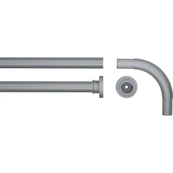 Tyč na sprchový závěs Sealskin Rohová tyč na sprchový závěs 90 x 90 cm matně šedá