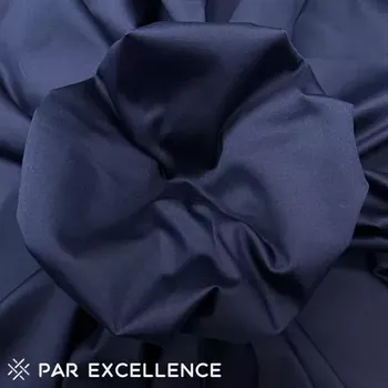 Bavlněný satén elastický modrý