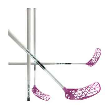 Florbal Exel E-LITE WHITE 2.9 OVAL Florbalová hůl bílá / růžová, Pravá (pravá ruka dole), 96cm (=106cm)