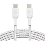 BELKIN kabel oplétaný USB-C - USB-C, 1m, bílý