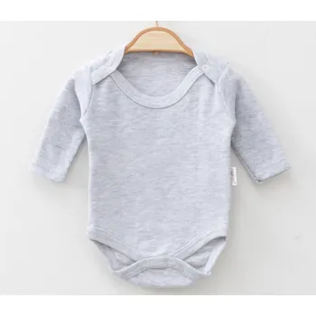 Dětské body dlouhý rukáv šedé 62