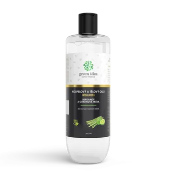 Masážní přípravek Bergamot a citronová tráva koupelový a tělový olej 500 ml - Green idea