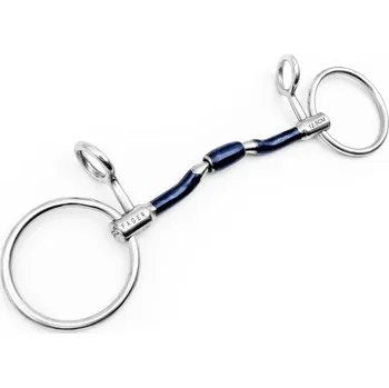 Udidlo pro koně Udidlo Baucher dvakrát lomené Loose Rings Barrel Sweet Iron Nils Fager 10,5 cm