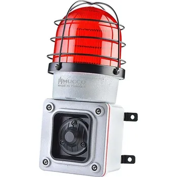 Poplachová siréna Heavy Duty kovová odlévaná siréna s LED stroboskopem v kleci