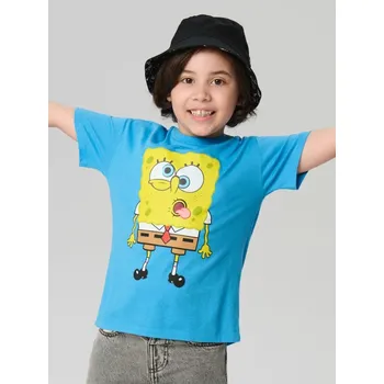 Sinsay - Tričko s krátkým rukávem SpongeBob SquarePants - modrá - 046FC-56X - 046FC-56X-128