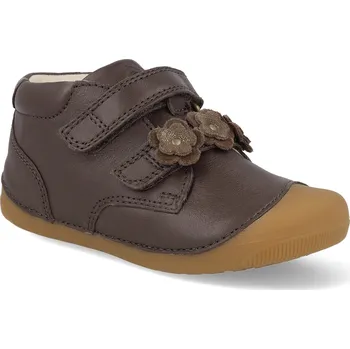Dívčí obuv Barefoot dětské kotníkové boty Bundgaard - Petit Flower Dark Brown hnědé Velikost: 25